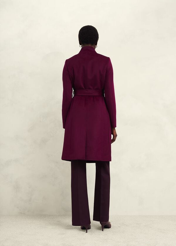 Hobbs Cristie Wool Coat Warm Plum