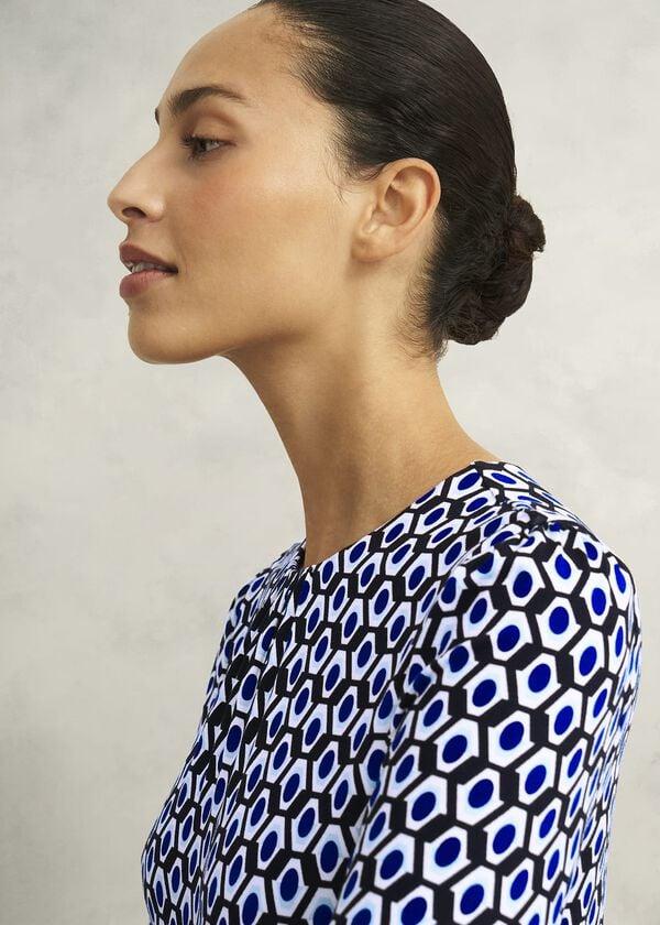 Hobbs Dakota Jersey Dress Navy Multi