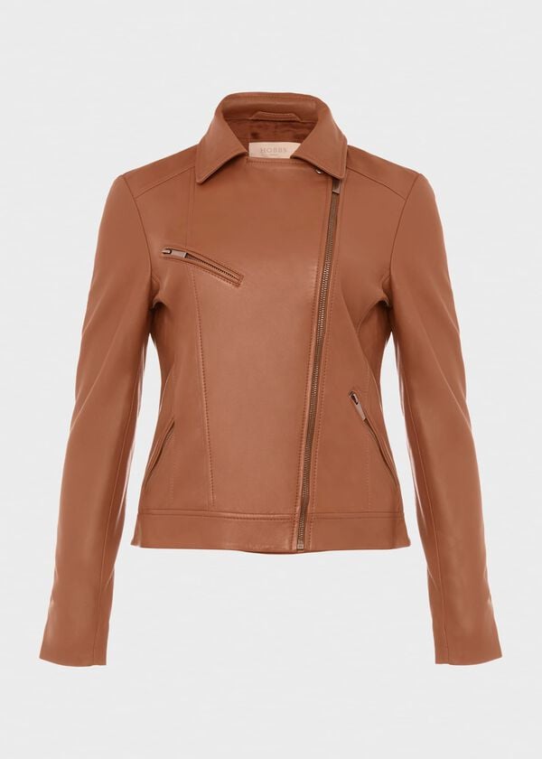 Hobbs Dakota Leather Jacket Tan