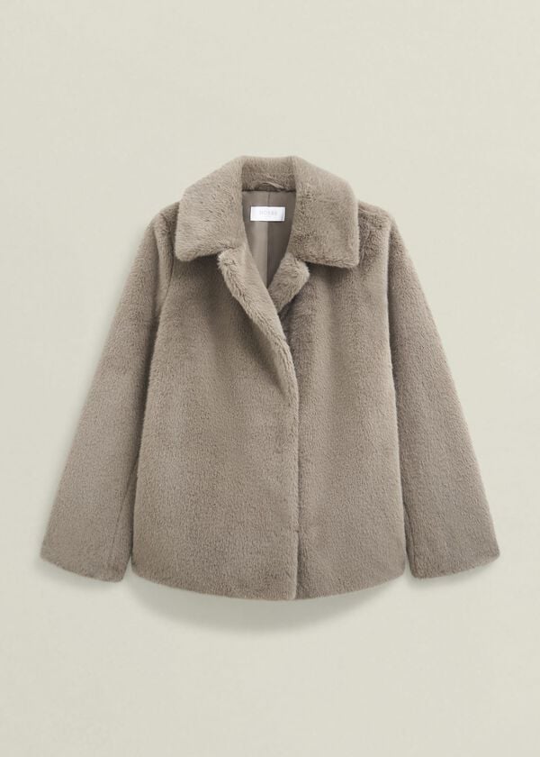 Hobbs Dania Faux Fur Coat Mink