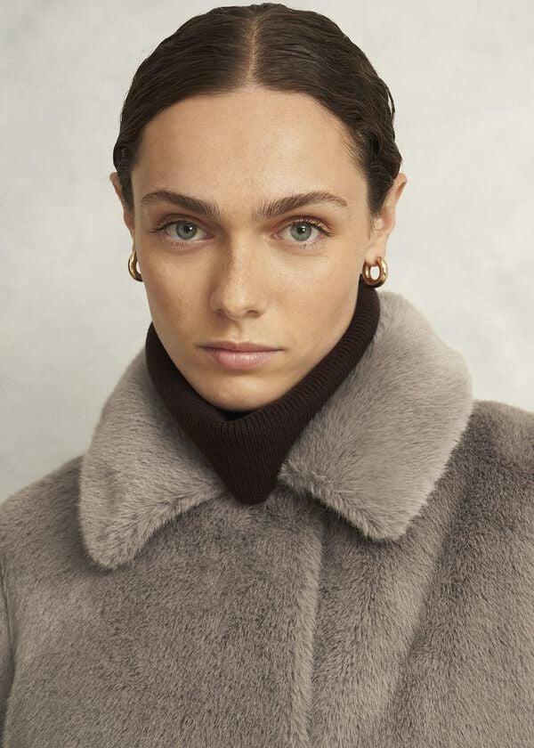 Hobbs Dania Faux Fur Coat Mink