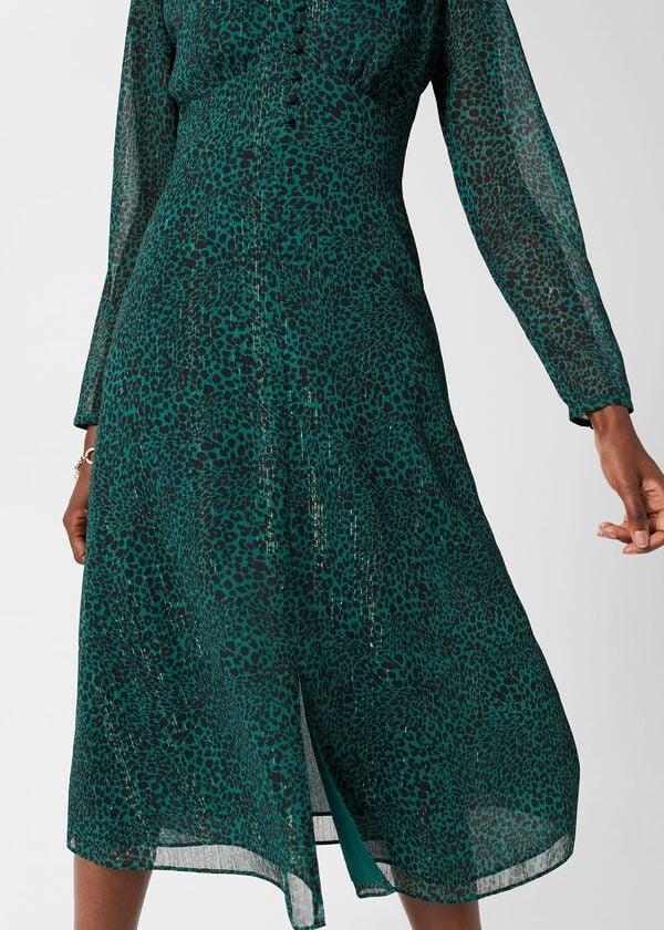 Hobbs Danica Fit And Flare Dress Sea Green