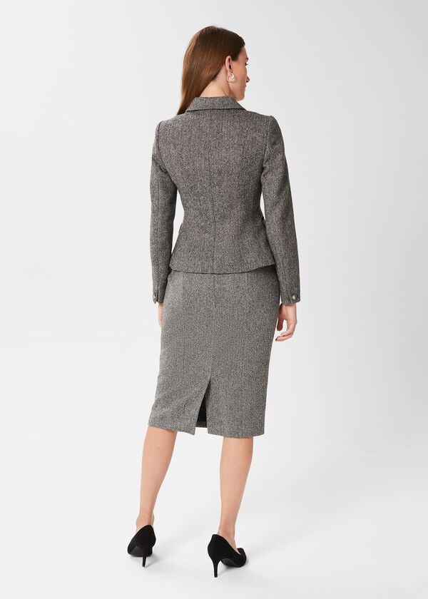 Hobbs Daniella Wool Jacket Black White