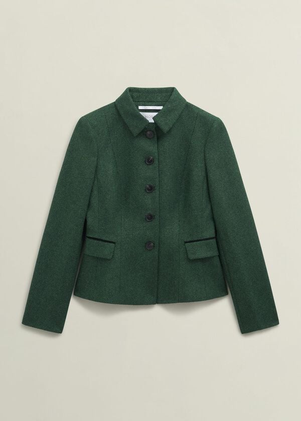 Hobbs Daniella Wool Jacket Green Multi