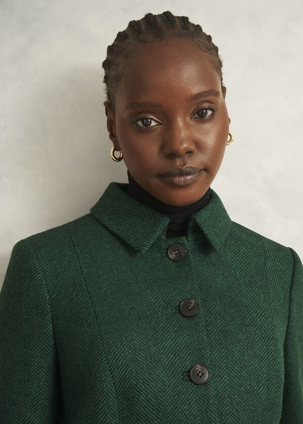 Hobbs Daniella Wool Jacket Green Multi