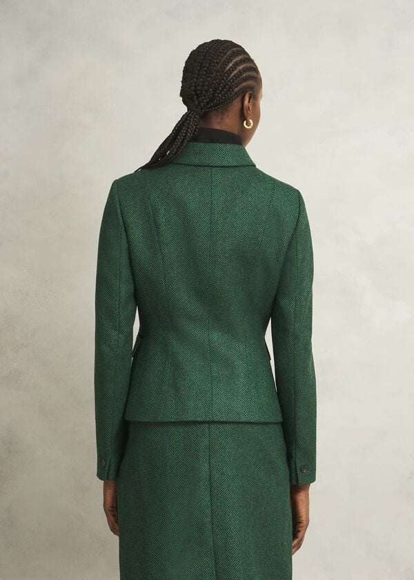 Hobbs Daniella Wool Jacket Green Multi