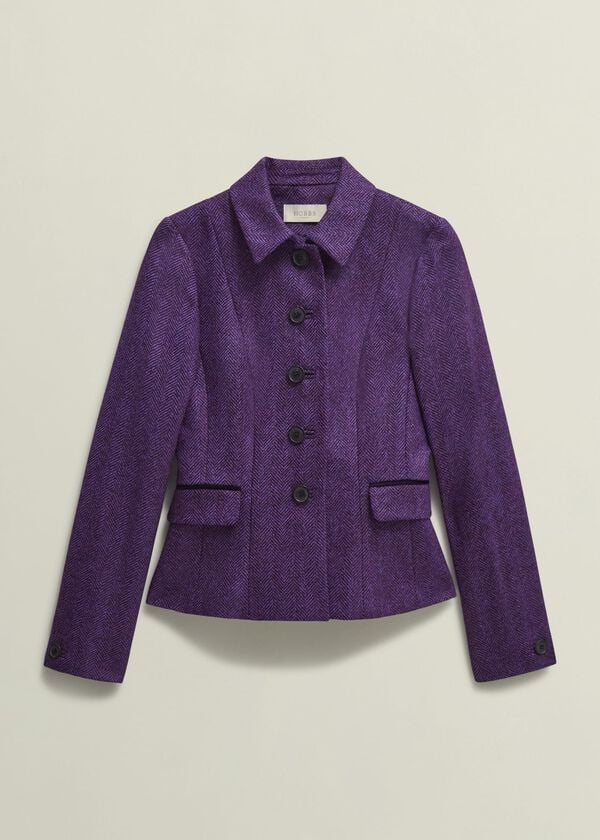 Hobbs Daniella Wool Jacket Purple Multi