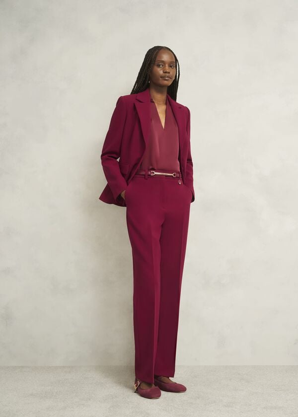 Hobbs Daphne Leather Waist Belt Beryl Red