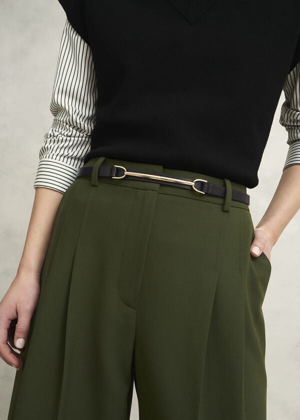 Hobbs Daphne Leather Waist Belt Black