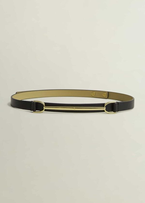 hobbs Daphne Leather Waist Belt Black