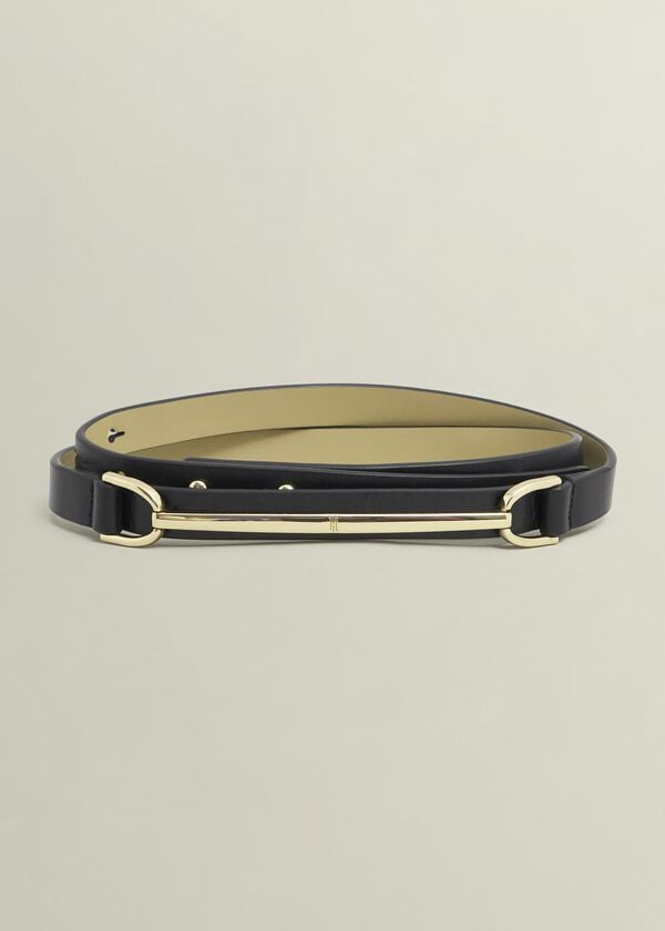 hobbs Daphne Leather Waist Belt Black