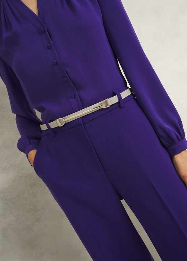 Hobbs Daphne Leather Waist Belt Light Beige