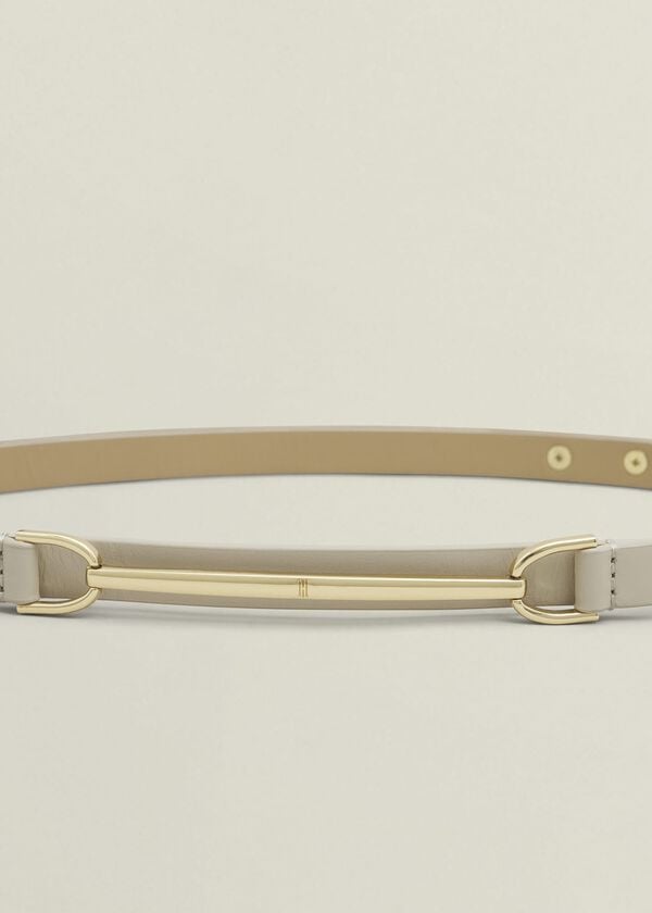 Hobbs Daphne Leather Waist Belt Light Beige