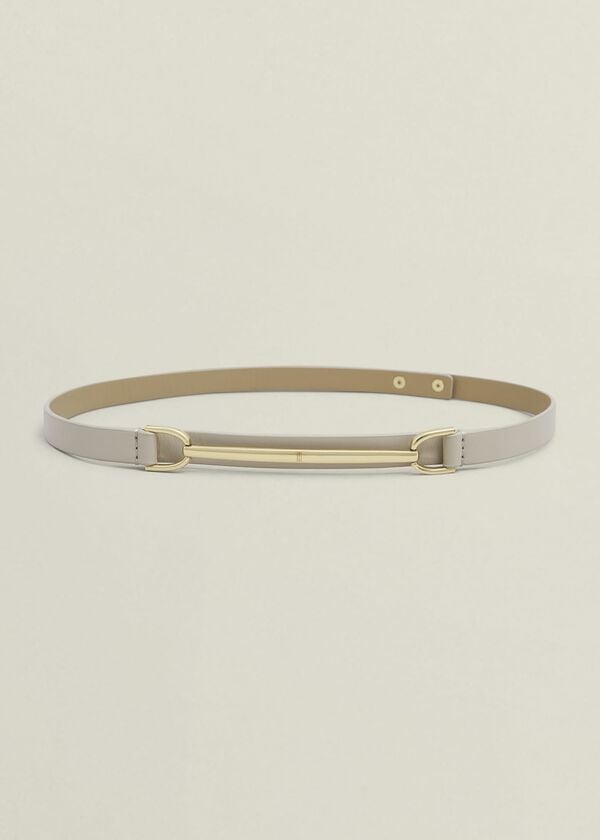 hobbs Daphne Leather Waist Belt Light Beige