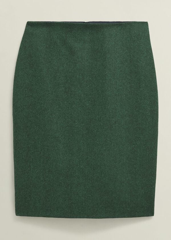 Hobbs Daphne Wool Skirt Green Multi