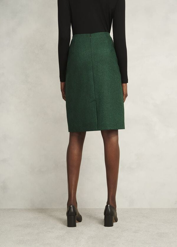 Hobbs Daphne Wool Skirt Green Multi