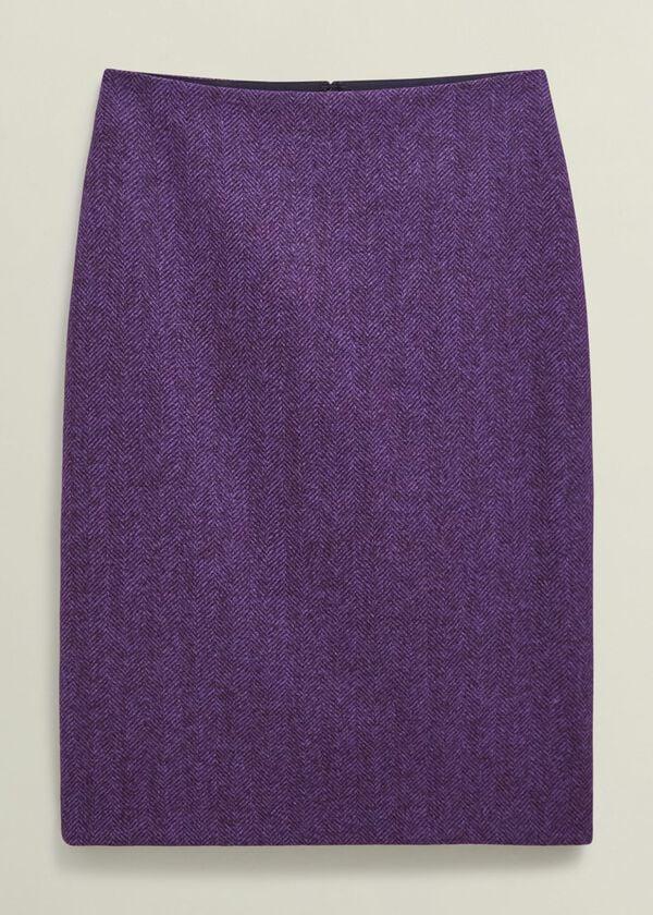 Hobbs Daphne Wool Skirt Purple Multi