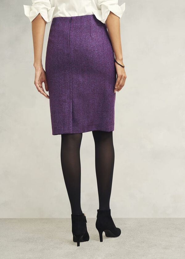 Hobbs Daphne Wool Skirt Purple Multi