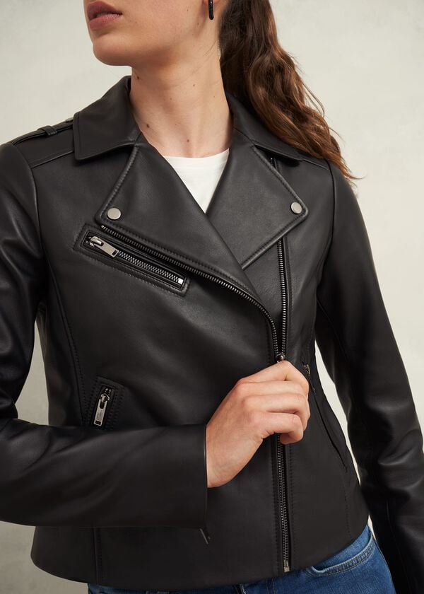 Hobbs Darby Leather Jacket Black