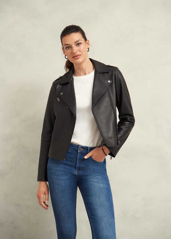 hobbs Darby Leather Jacket Black
