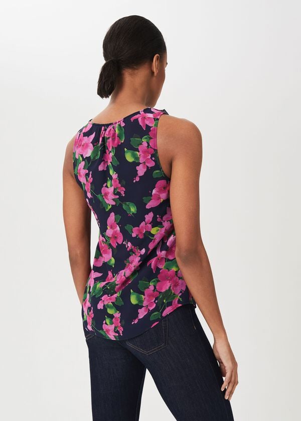 Hobbs Darcey Floral Top Navy Multi