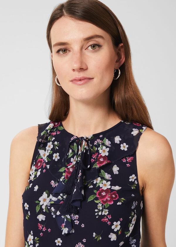 Hobbs Darcey Floral Top Navy Multi