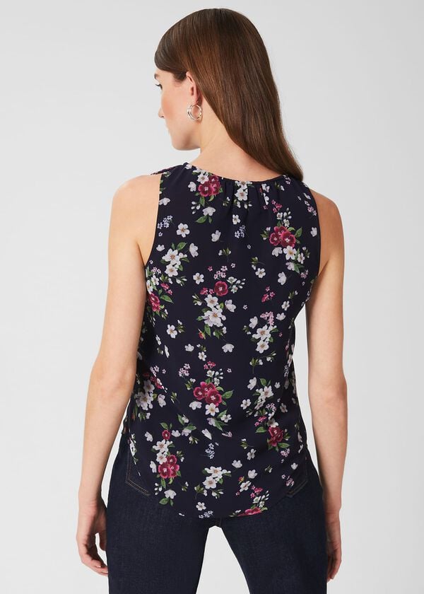 Hobbs Darcey Floral Top Navy Multi