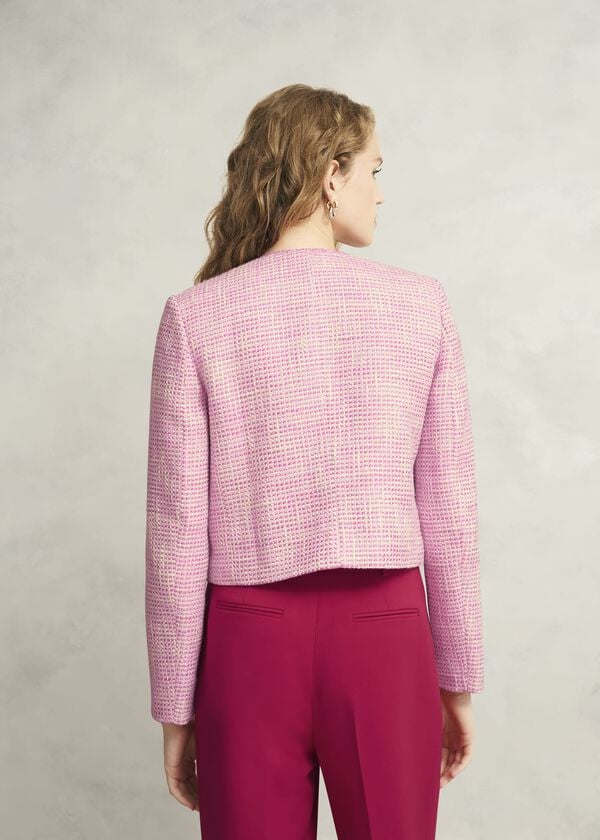 Hobbs Darcy Tweed Jacket Pink Ivory