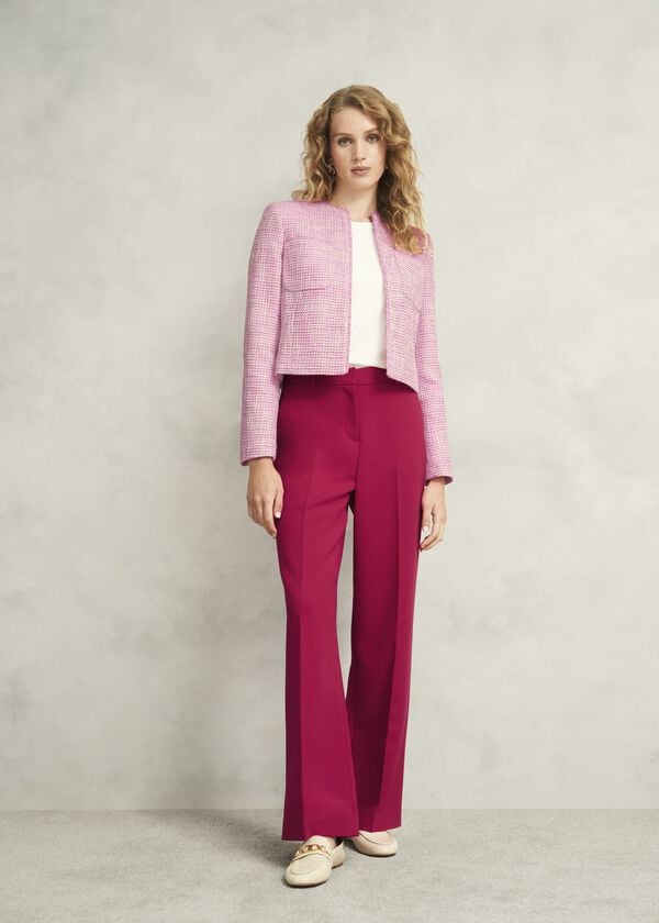 hobbs Darcy Tweed Jacket Pink Ivory