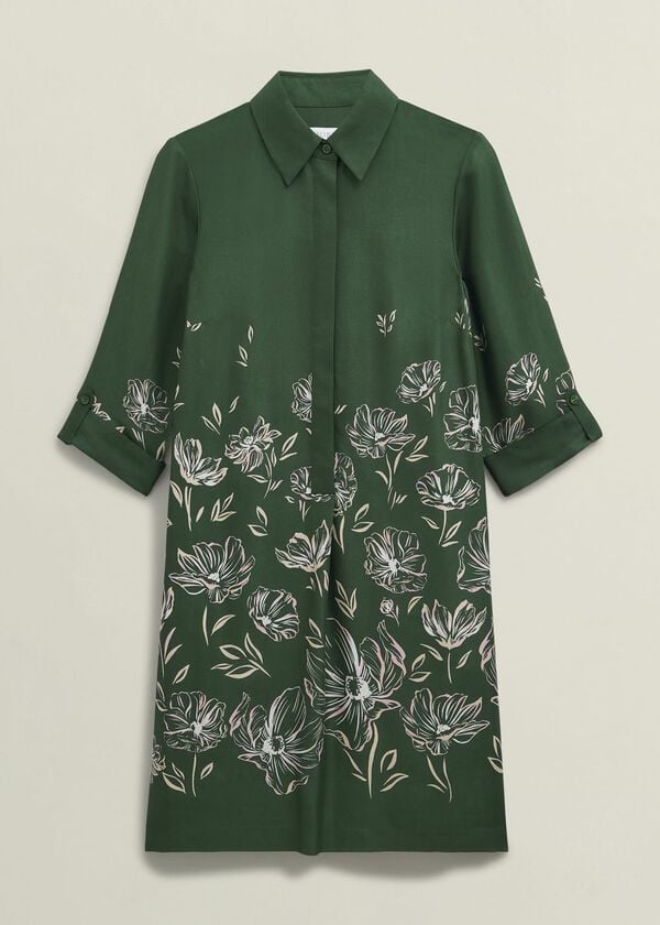 Hobbs Dark Green Marci Tunic Dress Green Multi