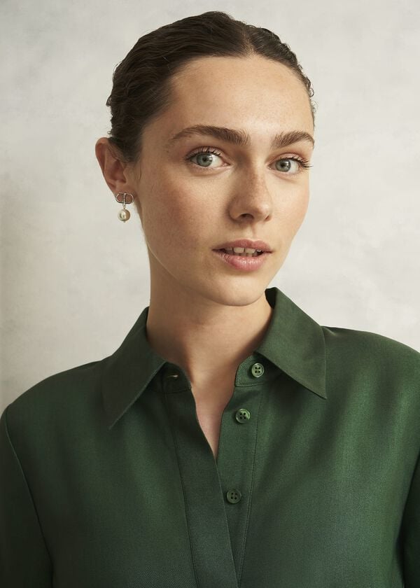 Hobbs Dark Green Marci Tunic Dress Green Multi