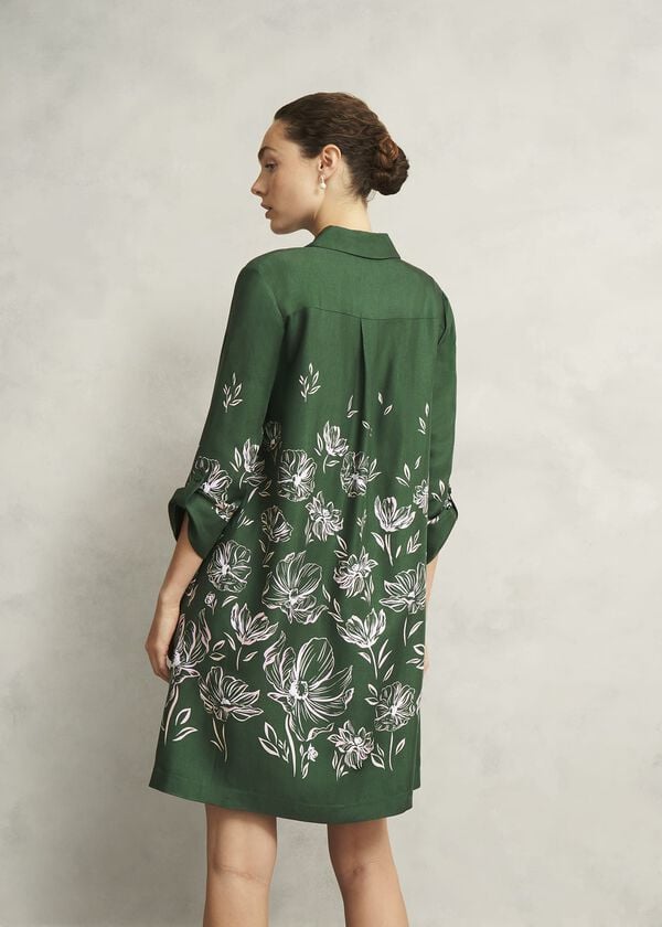 Hobbs Dark Green Marci Tunic Dress Green Multi