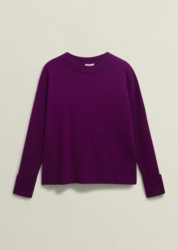 Hobbs Darla Jumper With Cashmere Vibrant Purple
