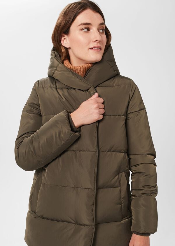 Hobbs Darla Short Puffer Jacket Dark Olive