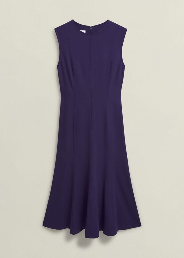 Hobbs Davina Ponte Dress Grape Purple