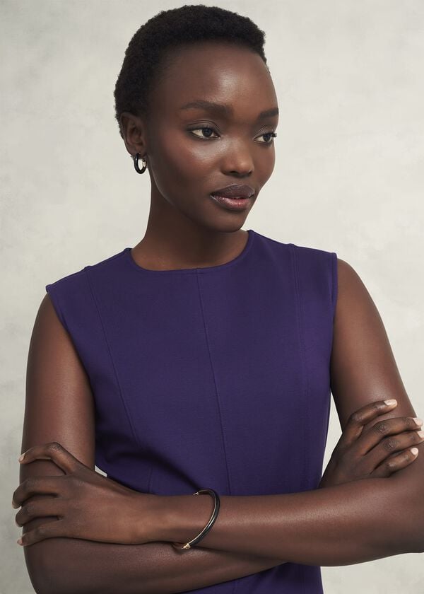 Hobbs Davina Ponte Dress Grape Purple