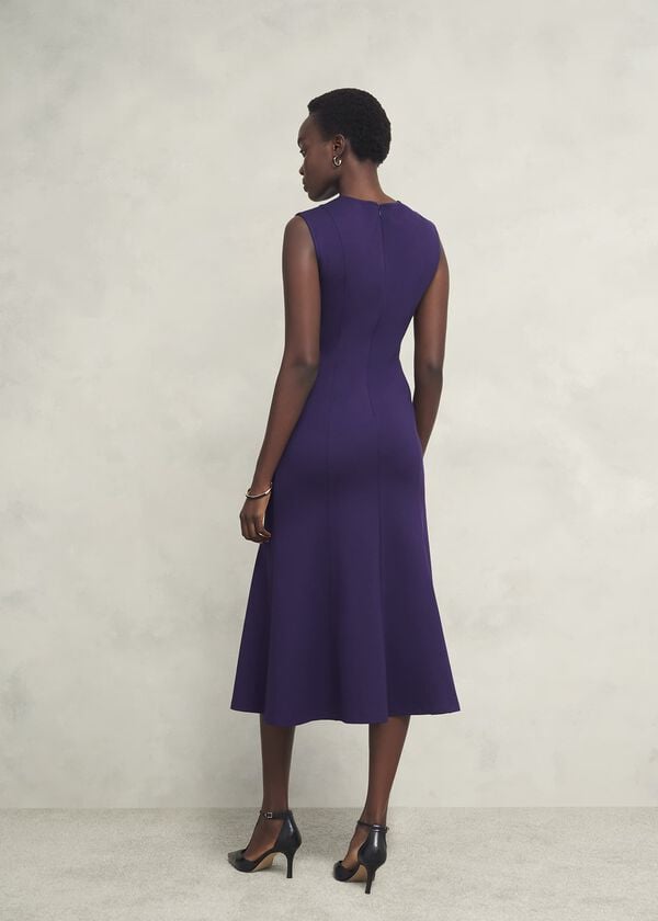 Hobbs Davina Ponte Dress Grape Purple