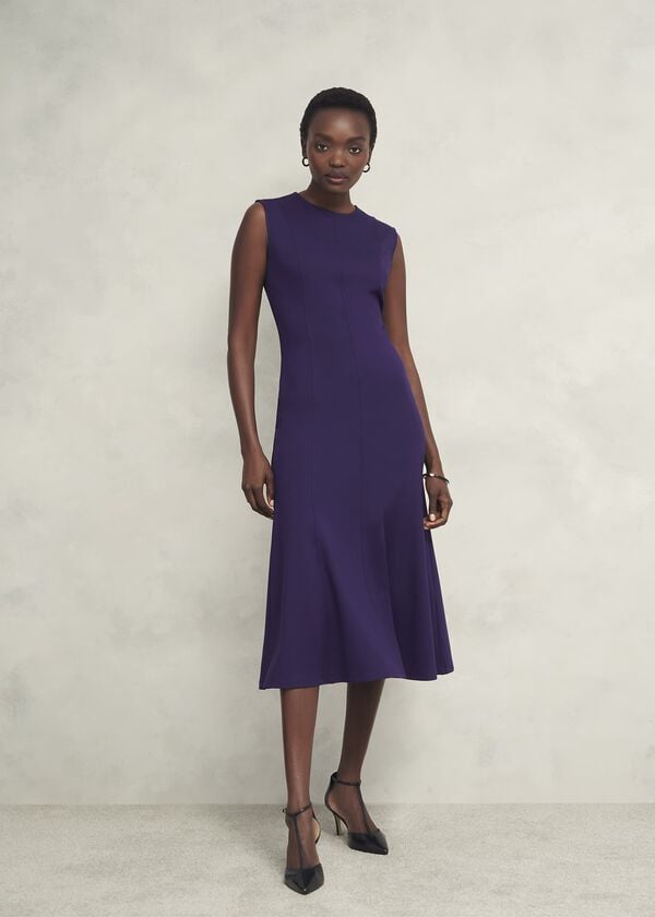 hobbs Davina Ponte Dress Grape Purple