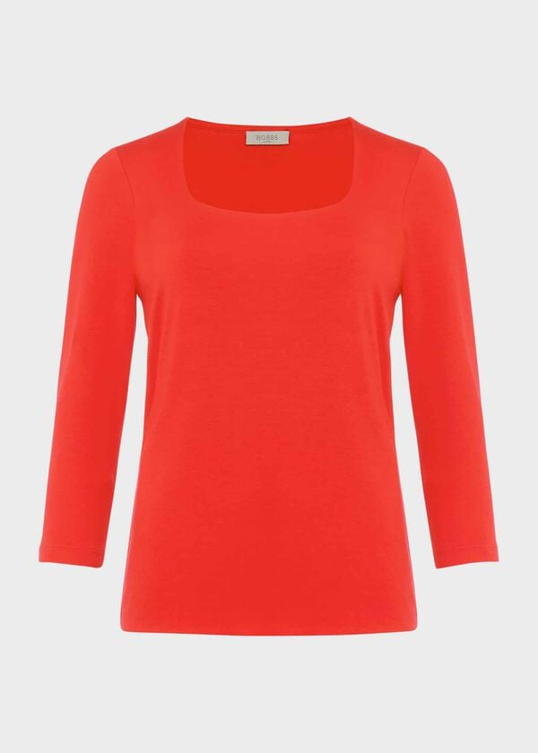 Hobbs Debbie Double Fronted Top Coral Red