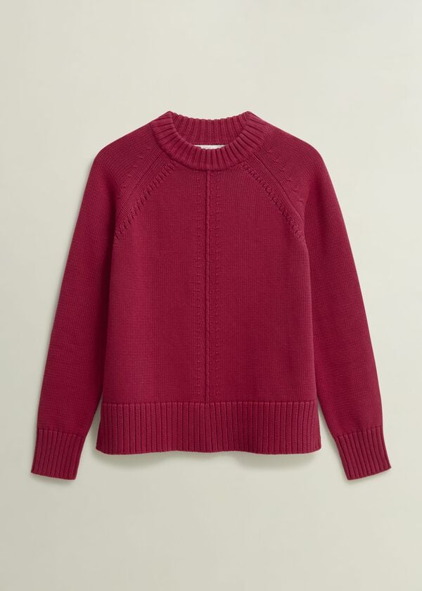 Hobbs Deborah Cotton Jumper Cranberry