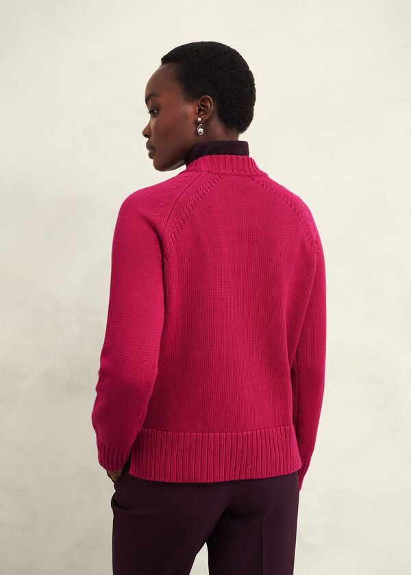 Hobbs Deborah Cotton Jumper Cranberry