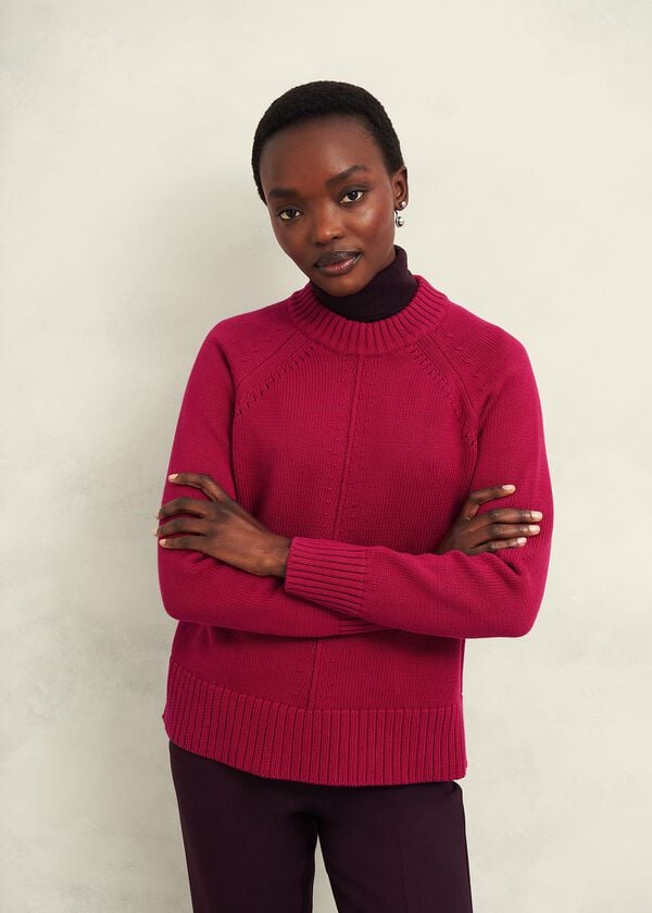 hobbs Deborah Cotton Jumper Cranberry