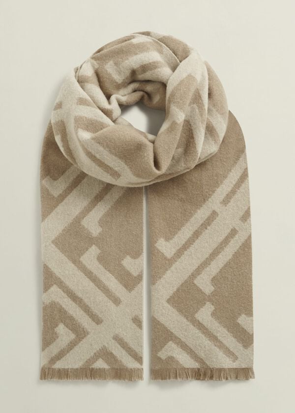 hobbs Delaney Wool Scarf Camel Cream