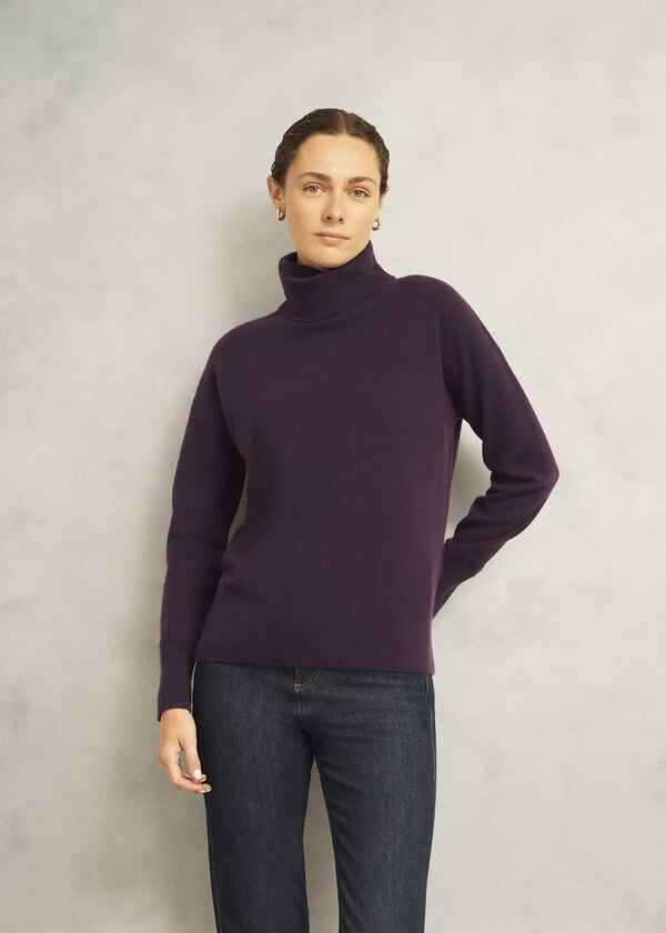 hobbs Delora Cashmere Jumper Malbec Purple