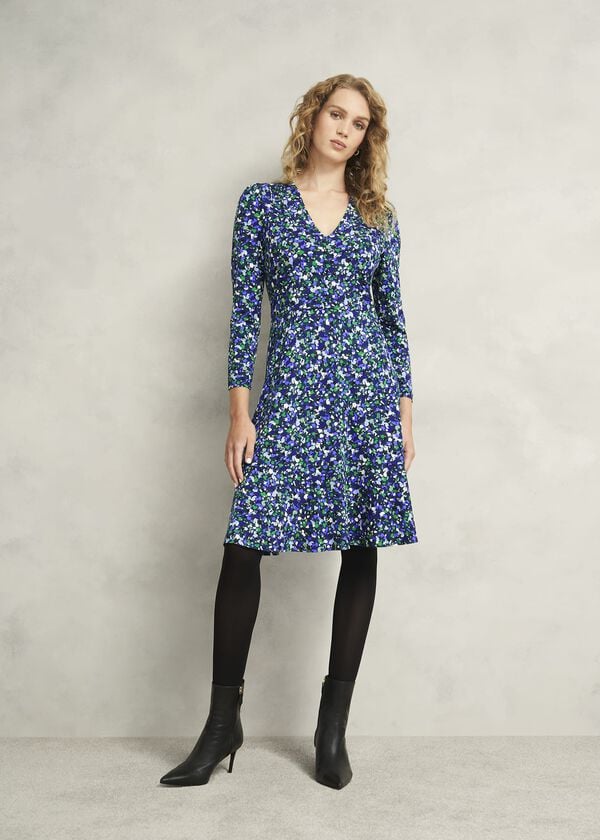 hobbs Demi Jersey Dress Green Multi