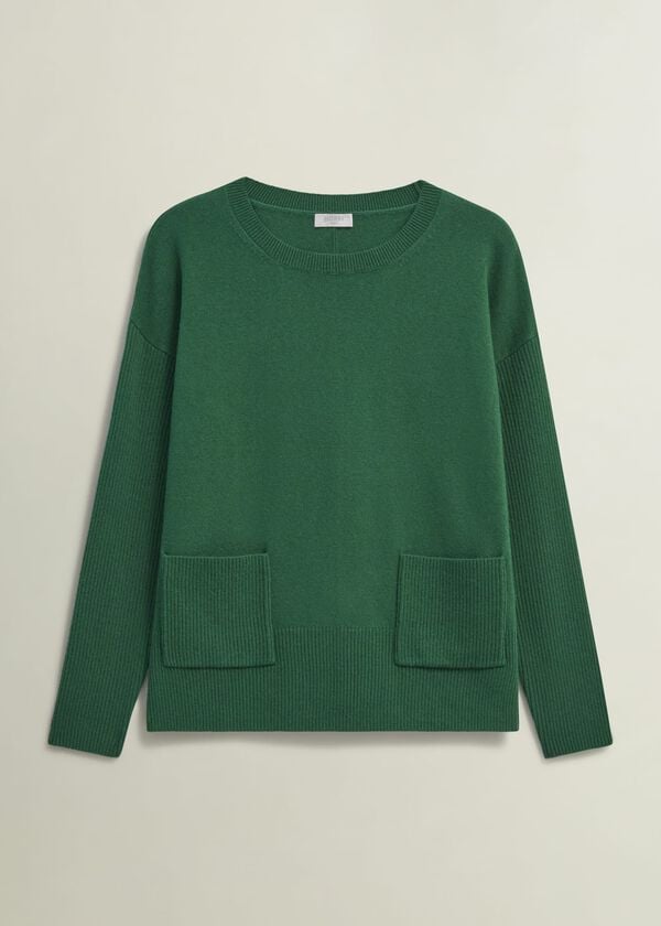 Hobbs Devora Jumper With Cashmere Agate Green