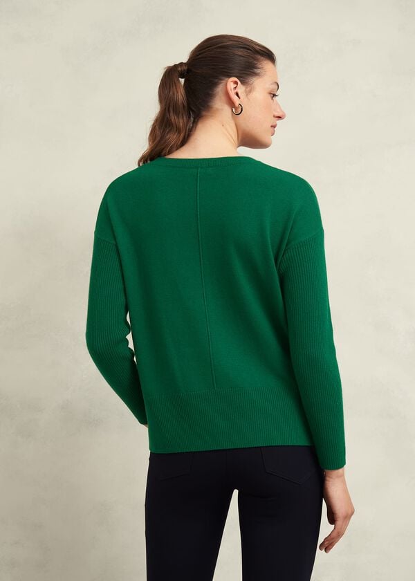 Hobbs Devora Jumper With Cashmere Agate Green
