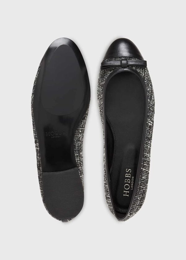 Hobbs Diana Ballerinas Black Ivory