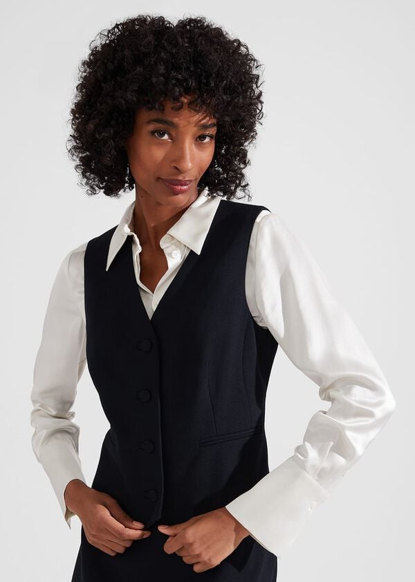 hobbs Diana Wool Waistcoat Black