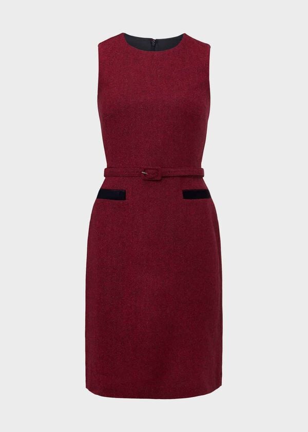 Hobbs Diane Wool Dress Pink Multi